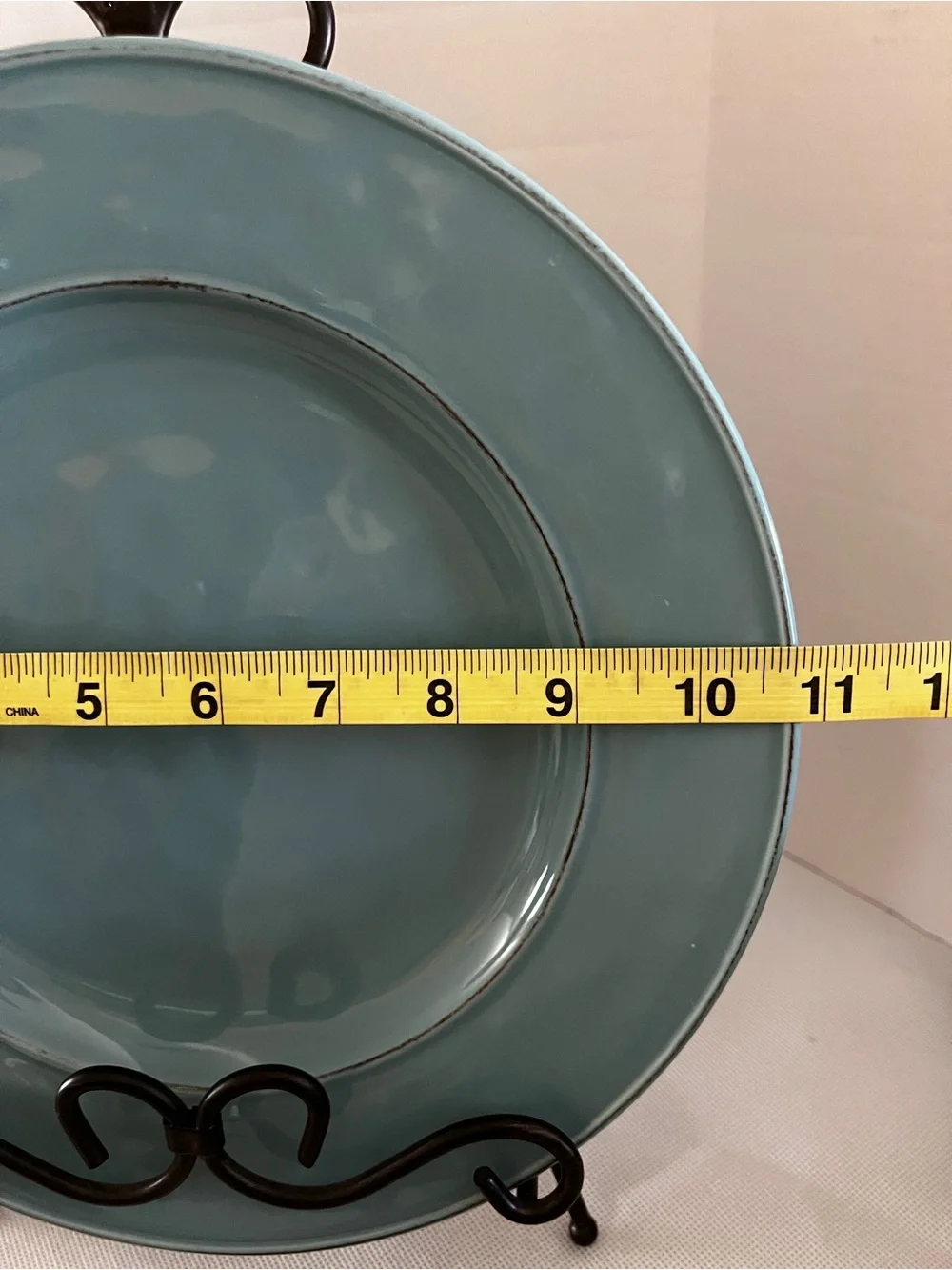 Pier 1 Martillo Dinner Plate Turquoise Ceramic Sz 10.5”